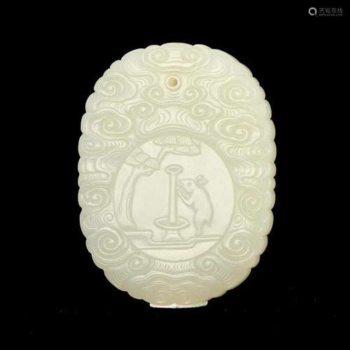 A WHITE JADE PLAQUE