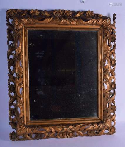 A FINE ANTIQUE CARVED FLORENTINE INSPIRED ENGLISH GILT WOOD ...