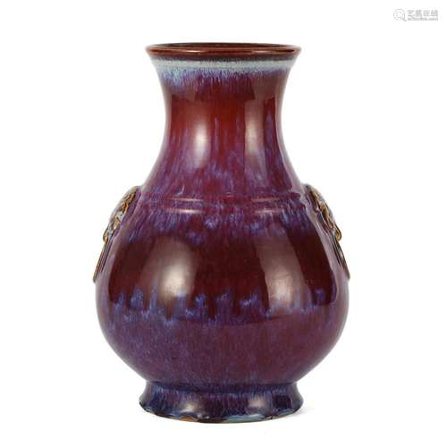 A FLAMBE-GLAZED VASE