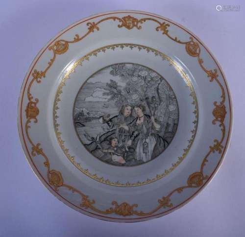 AN 18TH CENTURY CHINESE EXPORT EUROPEAN SUBJECT PORCELAIN DI...