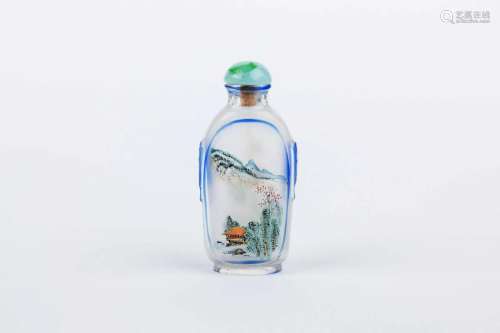20TH CENTURY INSIDE PAINTED SNUFF BOTTLE