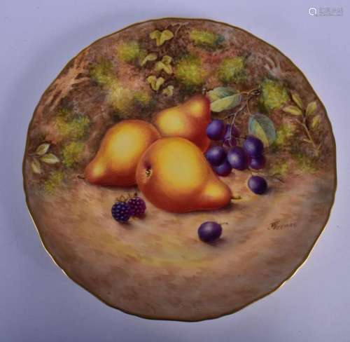 A LARGE ROYAL WORCESTER FRUIT PAINTED PLATE by Freeman. 22.5...