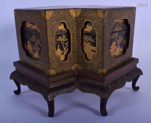 AN 18TH/19TH CENTURY JAPANESE MEIJI PERIOD LACQUERED BOX AND...