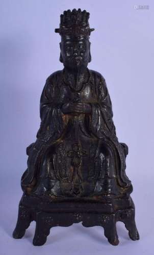 A 17TH/18TH CENTURY CHINESE BRONZE FIGURE OF A BUDDHISTIC DE...