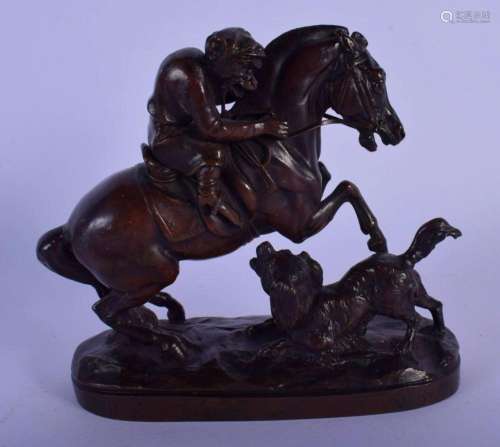 Joseph Paul Gayrard (19th Century) Bronze, Ape on horseback....