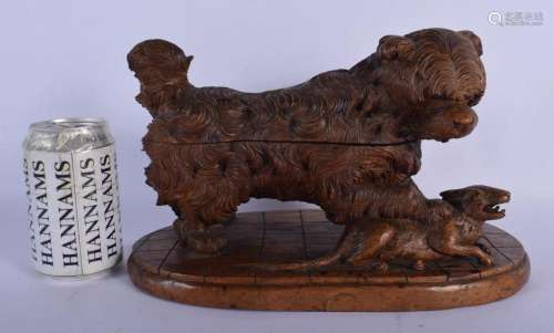 A VERY RARE 19TH CENTURY BAVARIAN BLACK FOREST FIGURAL INKWE...