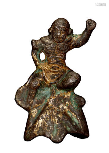 唐代 銅鎏金力士像