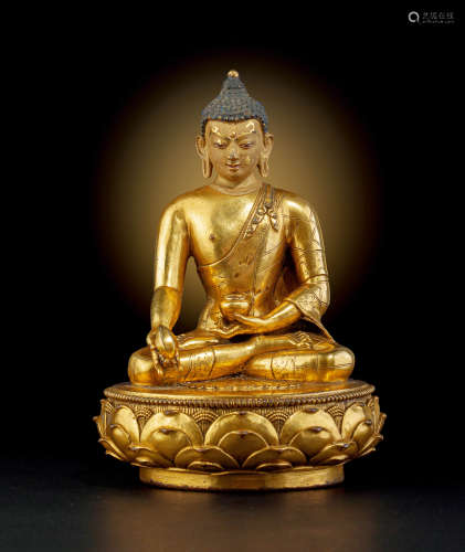 清早期 銅鎏金藥師佛像