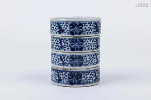 LATE QING BLUE AND WHITE WEN FANG