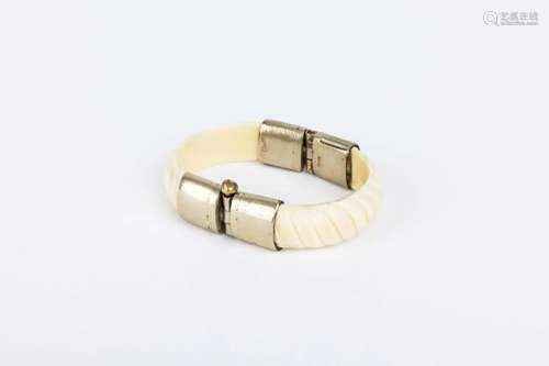 SILVER INLAID BONE BRACELET