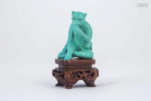 REPUBLIC OF CHINA NATURAL CALAITE MONKEY STATUE