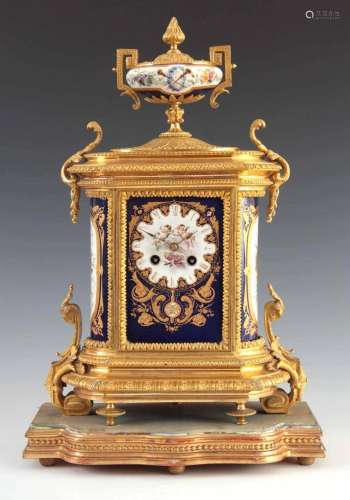 A LATE 19TH CENTURY FRENCH ORMOLU AND PORCELAIN PANEL