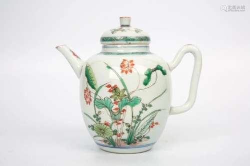 EARLY QING DYNASTY FAMILLE ROSE TEAPOT