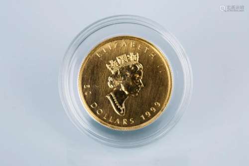 AN ELIZABETH II 50 DOLLARS 1999 1 OZ 9999 GOLD SOUVENIR