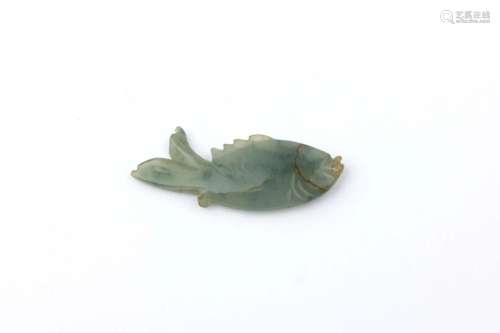 LATE QING/REPUBLIC OF CHINA FISH SHAPED JADEITE-A