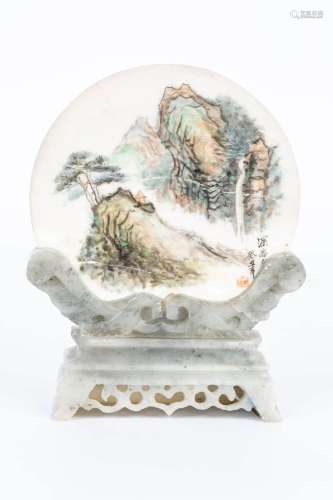 PORCELAIN PAINTING WITH STAND