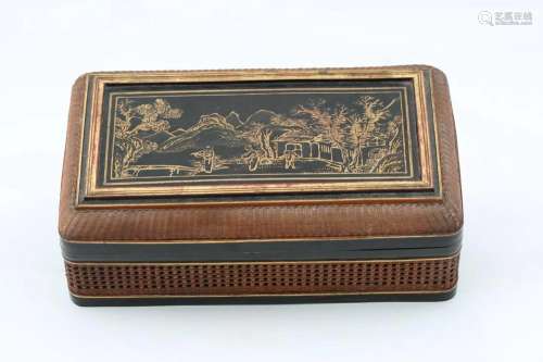 MID TO LATE QING BAMBOO LACQUER BOX