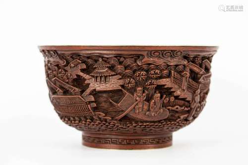 19TH CENTURY DA QING QIAN LONG YEAR CARVED LACQUER