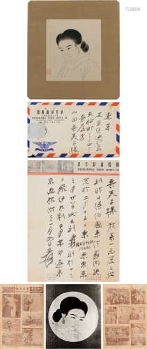 张大千（1899-1983）山田女士小像
约1955年左右创作
尺寸：26.2×23....