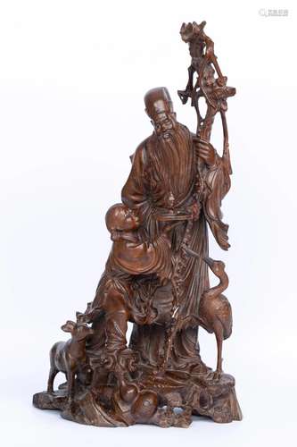 REPUBLIC OF CHINA - LONGEVITY WOODCARVING