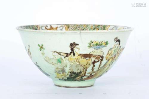 DA QING KANG XI NIAN ZHI SU SANCAI FIGURE BOWL