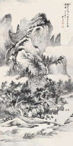 吴琴木（1894～1953） 溪云初起 立轴 水墨纸本