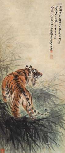 张善孖（1882～1940） 甲戌（1934）年作 天地英雄 立轴 设色纸本