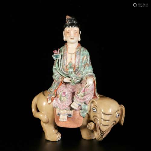Famille Rose Porcelain Statue Of Guanyin, China