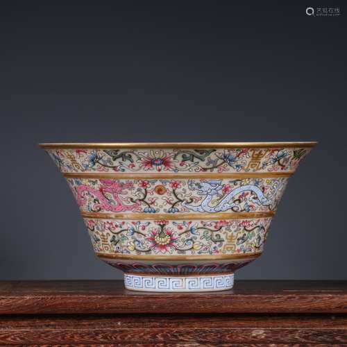 Qing Dynasty Yongzheng Period Famille Rose Porcelain Gold Pa...