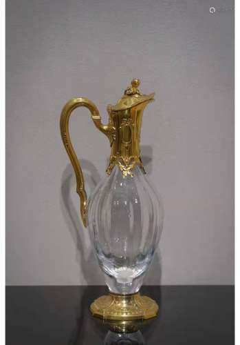 Gold Gilded Crystal Bottle