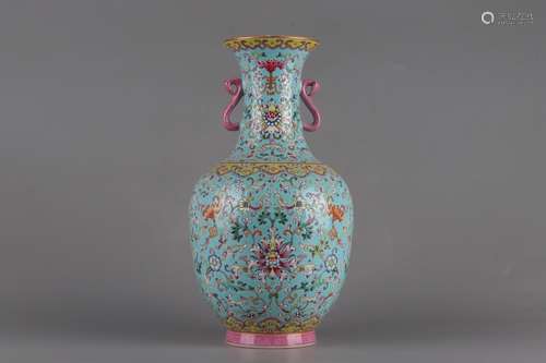 Qing Dynasty Daoguang Period Famille Rose Porcelain Gold Pai...