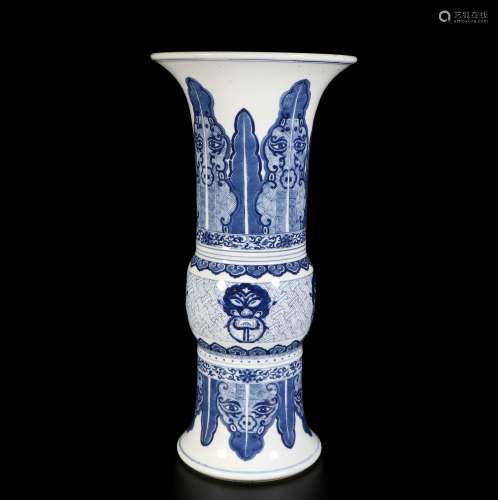 Blue And White Porcelain Flower Vessel, China