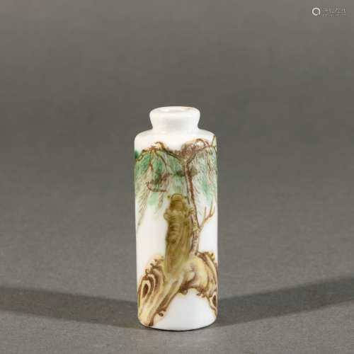 Famille Rose Porcelain Snuff Bottle, China