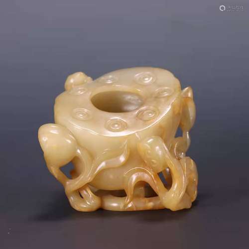 Hetian Jade Fortunate Lotus Water Washer, China