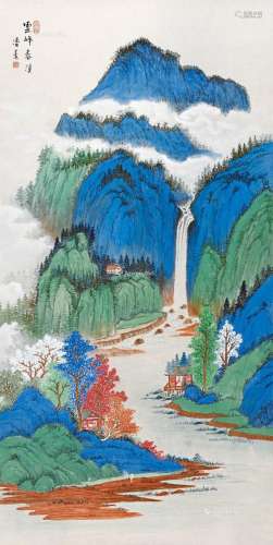 潘素（1915～1992） 云峰春溪 立轴 设色纸本