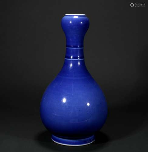 Blue Glaze Porcelain Bottle, China