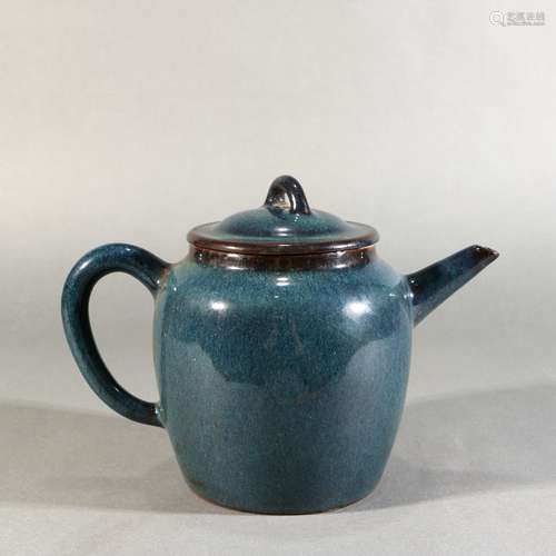 Blue Glaze Porcelain Zisha Teapot, China