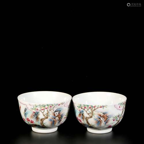 Pair Of Famille Rose Porcelain 