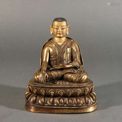 Bronze Gold Gilded Statue Of Buddha, China