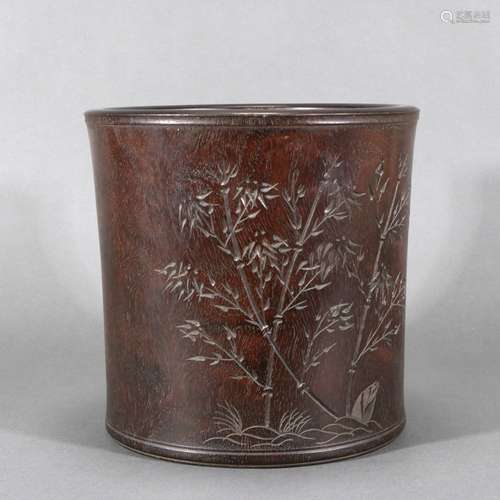 Hard Wood Brush Pot, China