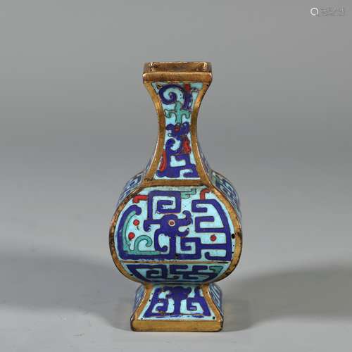 Cloisonne Square Bottle, China