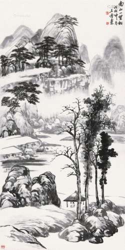 王传焘（1903～1978） 戊戌（1958）年作 南山一望松 立轴 水墨纸本
