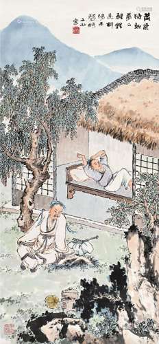 沈子丞（1904～1996） 黄梁晓梦 立轴 设色纸本