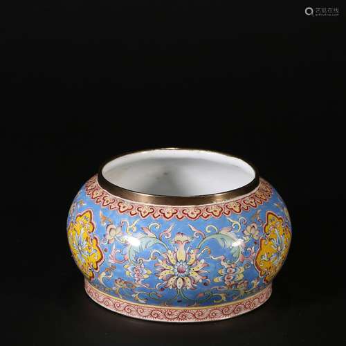 Bronze Enamel Painting Water Vessel, China