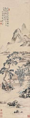 华嵒（1682～1756） 壬子（1732）年作 松竹清吟图 立轴 设色纸本