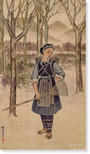 庞薰琹（1906～1985） 少女 绢本设色
