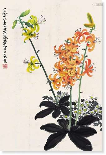 萧淑芳（1911～2005） 1978年作 春花 纸本设色
