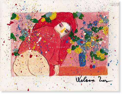 丁雄泉（1929～2010） 1970年代作 粉色的梦 纸本丙烯