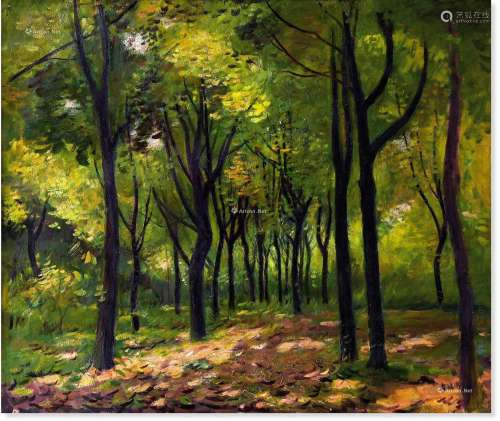 余友涵（b.1943） 1980年作 静谧的森林 布面油画