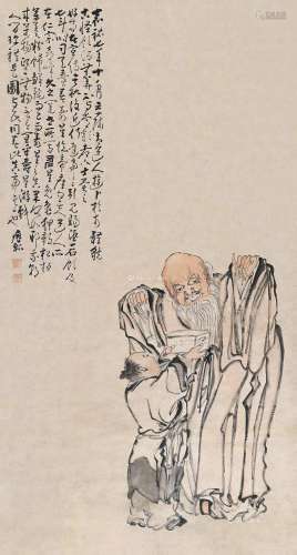 黄慎（1687～1770） 寿星图 立轴 设色纸本
